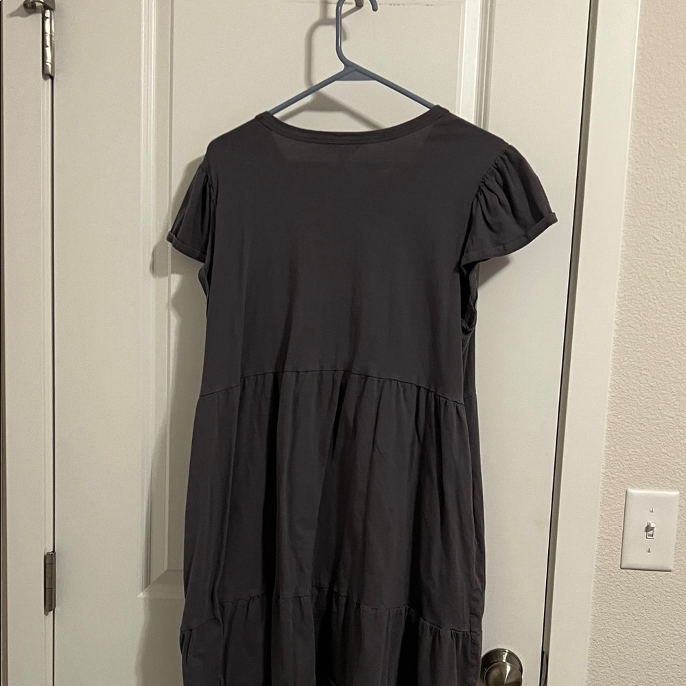 Time and Tru Charcoal Ruffle Sleeve Mini Dress - Picture 3 of 3